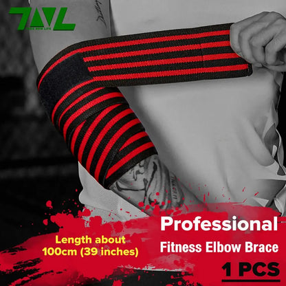 1PC 100cm Long Wrap Elbow Strap Bandage Breathable Brace Support Gym Fitness Sport Protecter Pad for Weightlifting Bench Press SlimmingHut