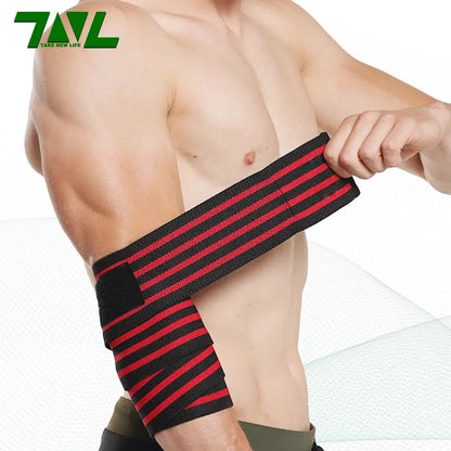 1PC 100cm Long Wrap Elbow Strap Bandage Breathable Brace Support Gym Fitness Sport Protecter Pad for Weightlifting Bench Press SlimmingHut