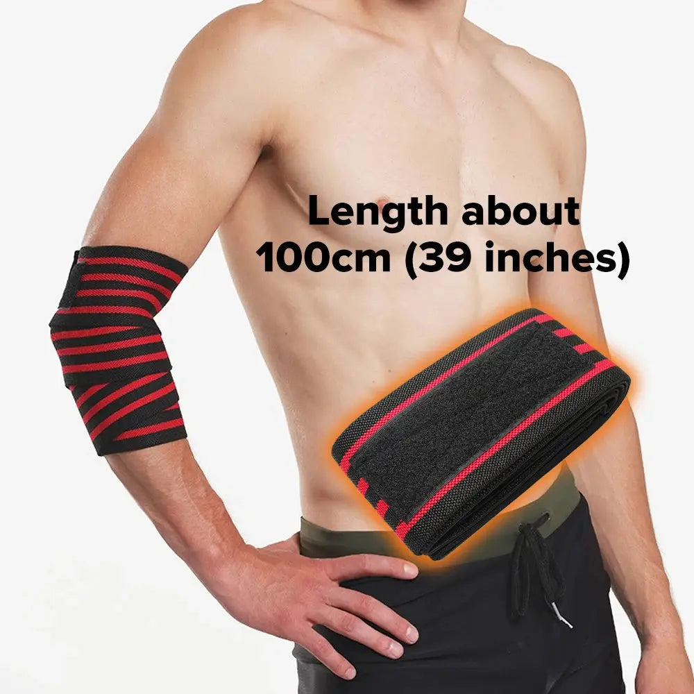 1PC 100cm Long Wrap Elbow Strap Bandage Breathable Brace Support Gym Fitness Sport Protecter Pad for Weightlifting Bench Press SlimmingHut