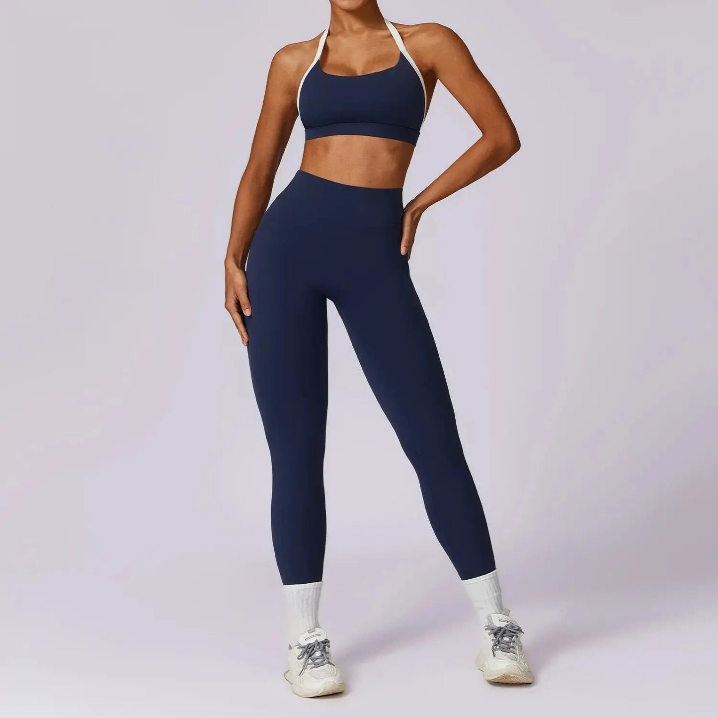 2 Pieces Women Tracksuit Yoga Set Workout Sportswear Gym Clothing Fitness Long Sleeve Crop Top High Waist Leggings Sports Suits - SlimmingHut