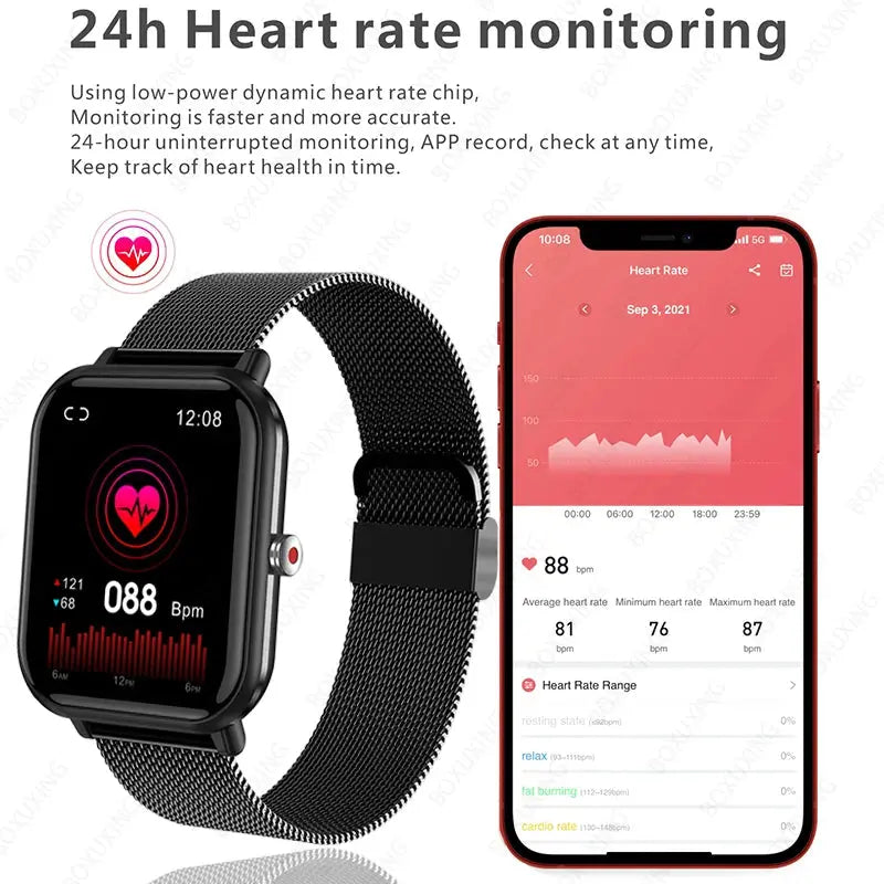 2023 New Smart Watch Men Blood Oxygen Monitoring Sports Fitness Watch Man Woman Body Temperature Monitor Smart Watch For Xiaomi - SlimmingHut