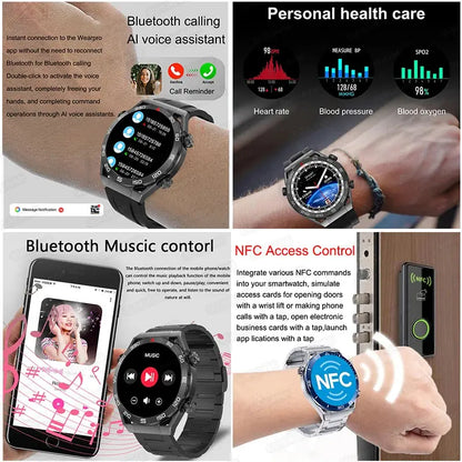 2024 New NFC Smart watch Men HD Bluetooth Call Custom Dial GPS Tracker Motion Fitness Waterproof Watches For Xiaomi Huawei IOS - SlimmingHut