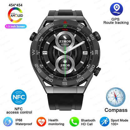 2024 New NFC Smart watch Men HD Bluetooth Call Custom Dial GPS Tracker Motion Fitness Waterproof Watches For Xiaomi Huawei IOS - SlimmingHut