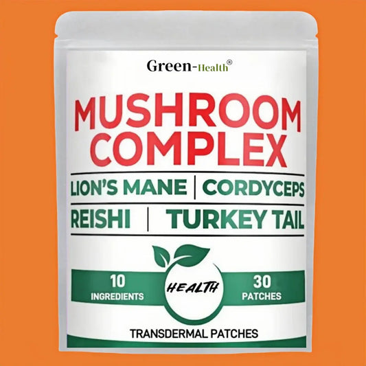 30 Patches 10 In1 Lions Mane Complex Transdermal Patches - Blended With Cordyceps Sinensis, Reishi Mushroom Turkey Tail Mushroom SlimmingHut