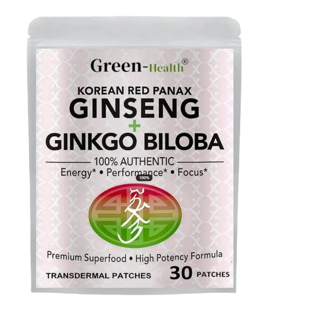 30 Patches Korean Red Panax Ginseng Transdermal Patches With Ginkgo Biloba Energy, Performance Focus for Men & Women - SlimmingHut