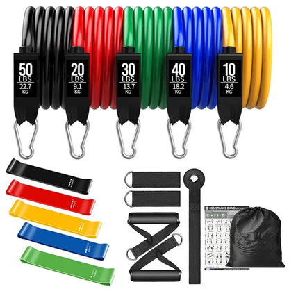 360lbs Fitness Exercises Resistance Bands Set Elastic Tubes Pull Rope Yoga Band Training Workout Equipment for Home Gym Weight - SlimmingHut