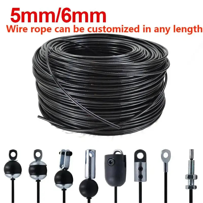 5/6mm Thick Steel Wire Rope Fitness Cable Pulley Machine Attachment  Heavy Duty Steel Wirerope For Home gym Workout Accessorie SlimmingHut