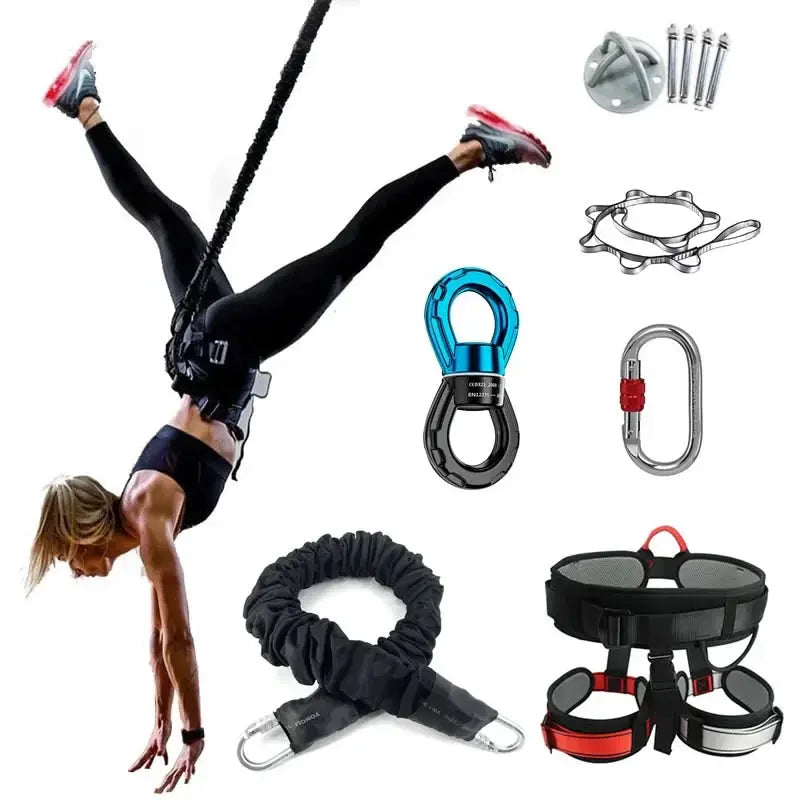 Bungee Dance Flying Suspension Rope Aerial Anti-gravity Yoga Cord Resistance Band Set Workout Fitness Home GYM Equipment SlimmingHut