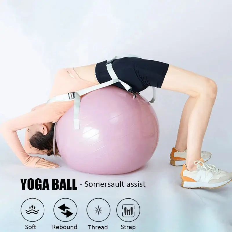 Fitness Yoga Ball with Training BeltPVC Thickened Inflatable Explosion-proof Exercise Ball Dance Lower Back Pilates Equipment - SlimmingHut