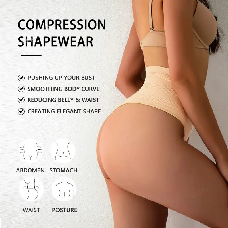 Flarixa Tummy Control Panties Women Belly Shaper High Waist Seamless Thong Breathable Slimming Female Body Shapers Underwear SlimmingHut