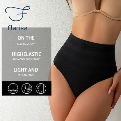 Flarixa Tummy Control Panties Women Belly Shaper High Waist Seamless Thong Breathable Slimming Female Body Shapers Underwear SlimmingHut