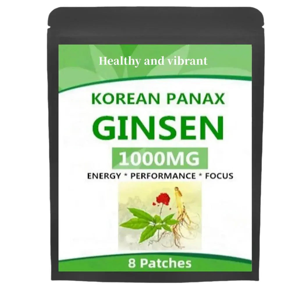 Natural Red Panax Ginseng 8 Energy Patches w/High Ginsenosides for Energy, Performance & Focus Pills for Men & Women - SlimmingHut