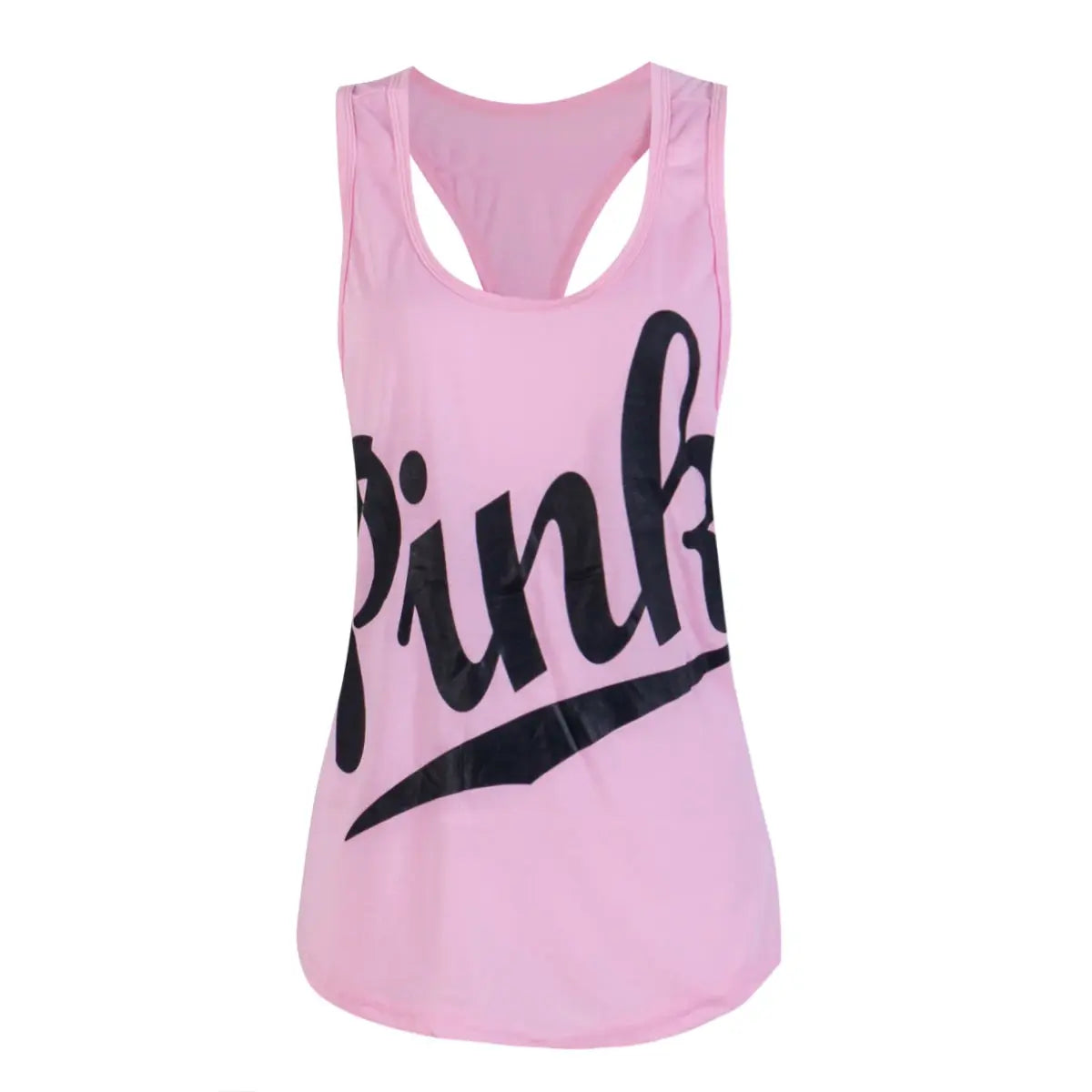 Hirigin New Women Yoga Vest Fitness Stretch Workout Sleeveless Tank Tops Summer Casual Loose Pink Love Letter Sportswear - SlimmingHut