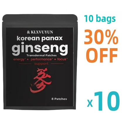 Korean Red Panax Ginseng 5000mcg 8 Transdermal Patches Strength Root ct Powder Supplement With High Ginsenosides - SlimmingHut