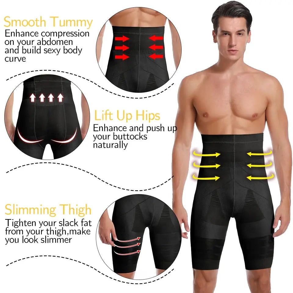 Men Body Shaper Tummy Control Shorts Shapewear Belly Girdle Boxer Briefs High Waist Slimming Underwear Leg Compression Panties SlimmingHut