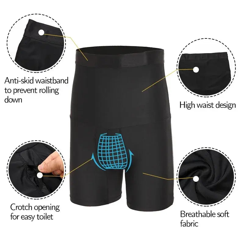 Men Body Shapers Tummy Control Shorts High Waist Slimming Underwear Seamless Belly Girdle Boxer Briefs Weight Loss Short Pants SlimmingHut