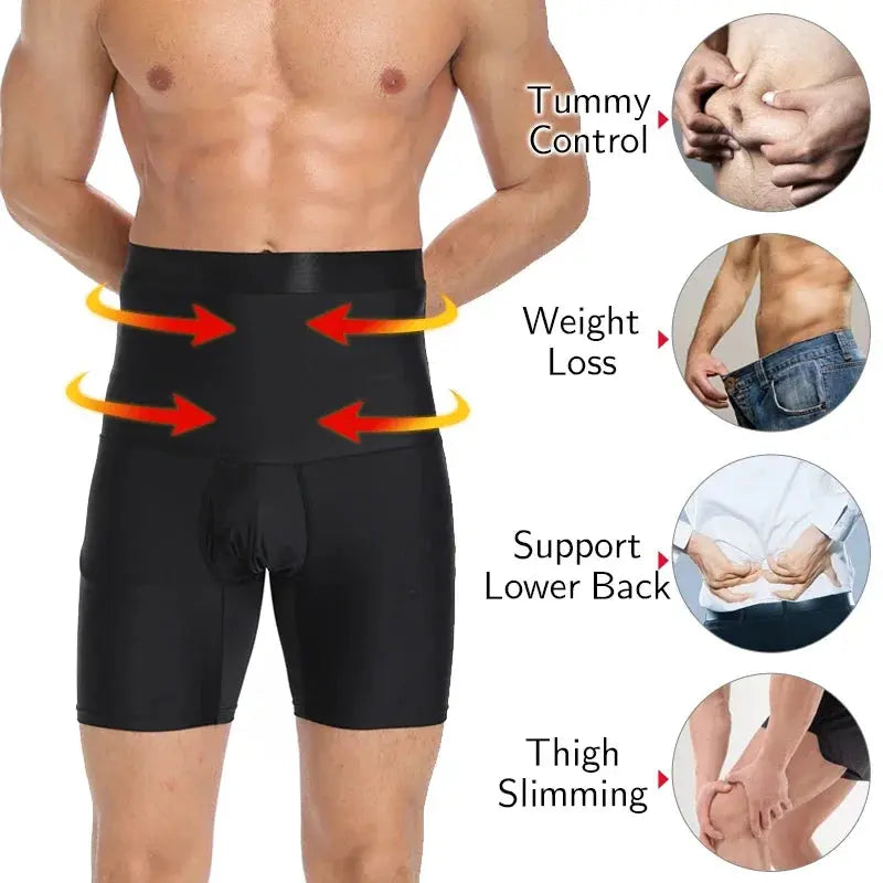 Men Body Shapers Tummy Control Shorts High Waist Slimming Underwear Seamless Belly Girdle Boxer Briefs Weight Loss Short Pants SlimmingHut