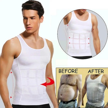 Men Slimming Elastic Body Shapewear Vest Tight Skinny Shirt Fitness Waist Compression Control Abdomen Breathable Sport Vest SlimmingHut