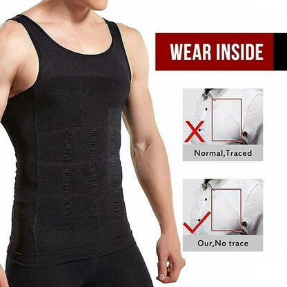 Men Slimming Elastic Body Shapewear Vest Tight Skinny Shirt Fitness Waist Compression Control Abdomen Breathable Sport Vest SlimmingHut