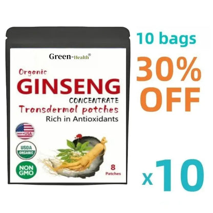 Men's and Women's Korean Red Panax Ginseng with Ginkgo Biloba, 8 Transdermal Patches. High Ginsenosides - SlimmingHut