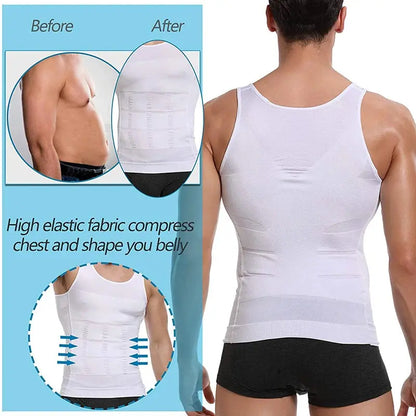 Mens Slimming Body Shaper Vest Shirt Abs Abdomen Slim Gym Workout Tummy Control Compression Tank Top Sleeveless Shapewear SlimmingHut