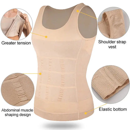 Mens Slimming Body Shaper Vest Shirt Abs Abdomen Slim Gym Workout Tummy Control Compression Tank Top Sleeveless Shapewear SlimmingHut