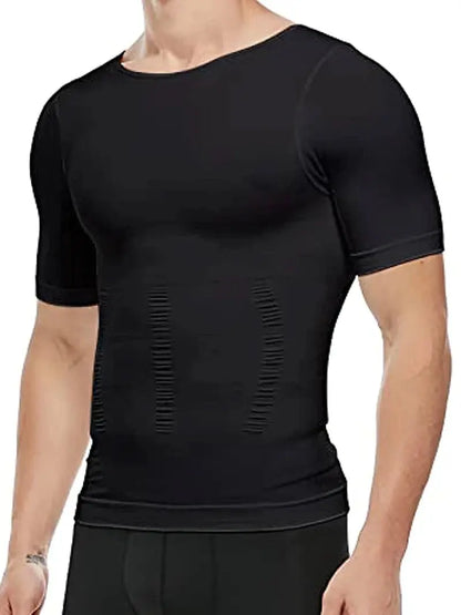 Mens Slimming Body Shaper Vest Shirt Abs Abdomen Slim Gym Workout Tummy Control Compression Tank Top Sleeveless Shapewear - SlimmingHut