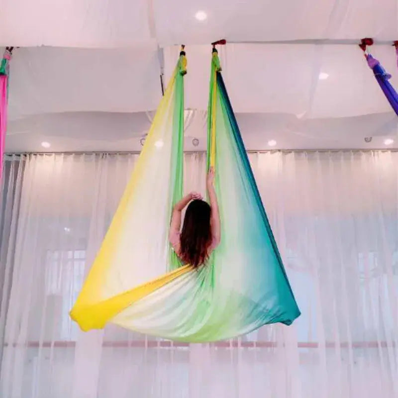 Multicolour 2018 New Aerial Anti-gravity Yoga Hammock Swing Flying Yoga Bed Bodybuilding Gym Fitness Equipment Inversion Trapeze - SlimmingHut