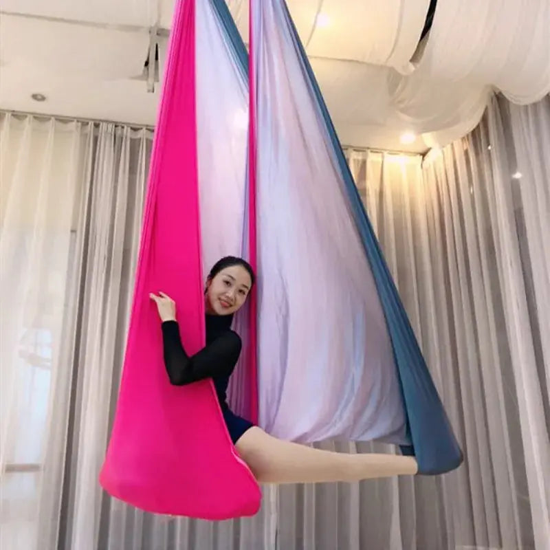 Multicolour 2018 New Aerial Anti-gravity Yoga Hammock Swing Flying Yoga Bed Bodybuilding Gym Fitness Equipment Inversion Trapeze - SlimmingHut