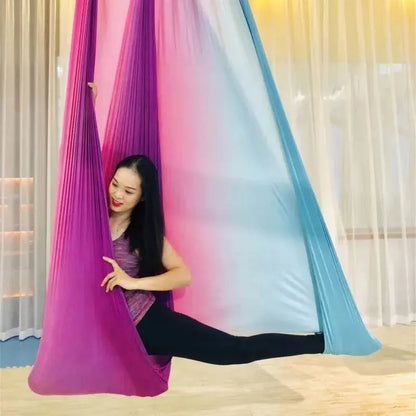 Multicolour 2018 New Aerial Anti-gravity Yoga Hammock Swing Flying Yoga Bed Bodybuilding Gym Fitness Equipment Inversion Trapeze - SlimmingHut