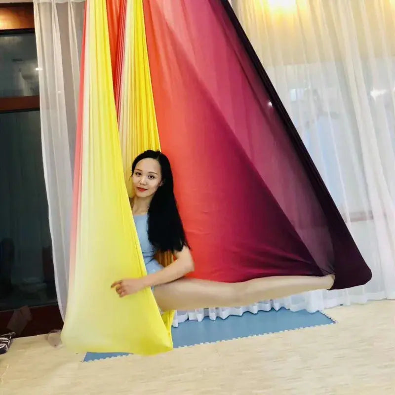 Multicolour 2018 New Aerial Anti-gravity Yoga Hammock Swing Flying Yoga Bed Bodybuilding Gym Fitness Equipment Inversion Trapeze - SlimmingHut