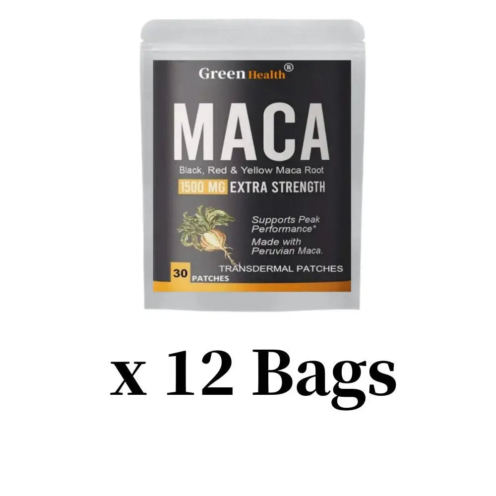 Organic Maca Root Transdermal Patches With Black + Red + Yellow Peruvian Maca Root Extract For Men And Women 30 Patches - SlimmingHut