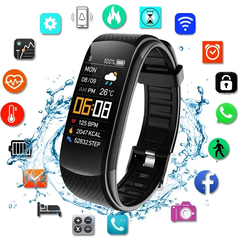 Original Fitness Smart Watch Heart Rate Monitor Weather Clock Band Sport Waterproof Smartwatch for Men Women iPhone Android 2023 - SlimmingHut