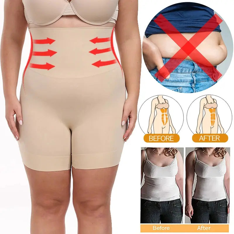 Plus Size Womens Shapewear High Waisted Body Shaper Tummy Control Panties Obesity Slimming Shapers Waist Trainer Shaping Shorts SlimmingHut