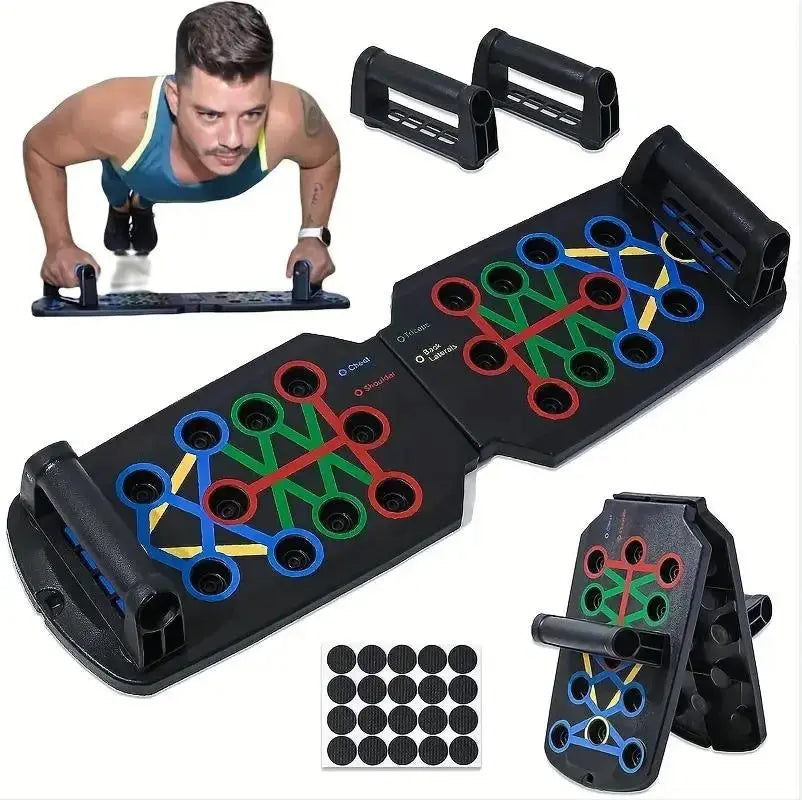 Portable Multifunctional Push-up Board Set With Handles Foldable Fitness Equipment For Chest Abdomen Arms And Back Training - SlimmingHut