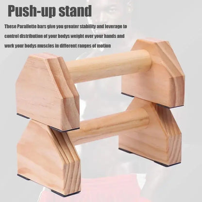 Push-up Stand Wood Pushup Bars Exercise Non-Slip Parallettes Handle Stands Calisthenics Fitness Equipment Home Strength Training SlimmingHut