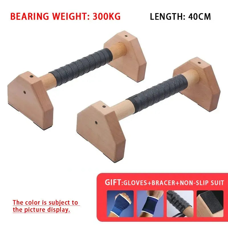 Push-up Stand Wood Pushup Bars Exercise Non-Slip Parallettes Handle Stands Calisthenics Fitness Equipment Home Strength Training - SlimmingHut