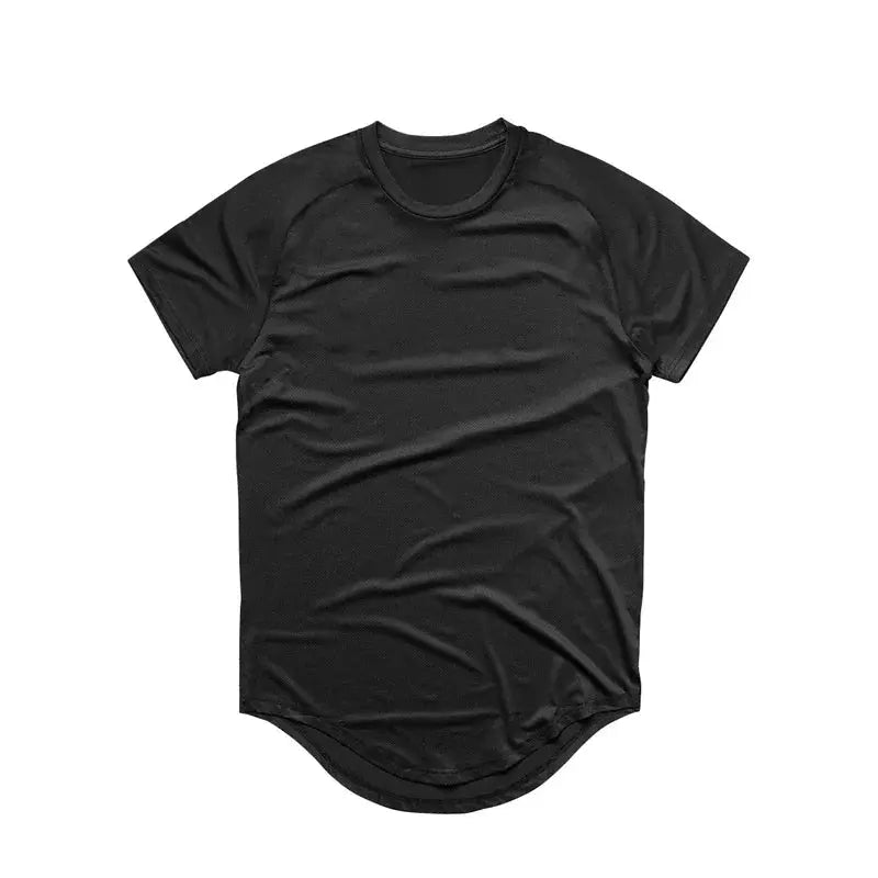 Running Shirt Men Mesh Fitness Tops Tees Sport O-neck T-shirt Gym Training Short Sleeve Workout Breathable Sportswear Jerseys - SlimmingHut