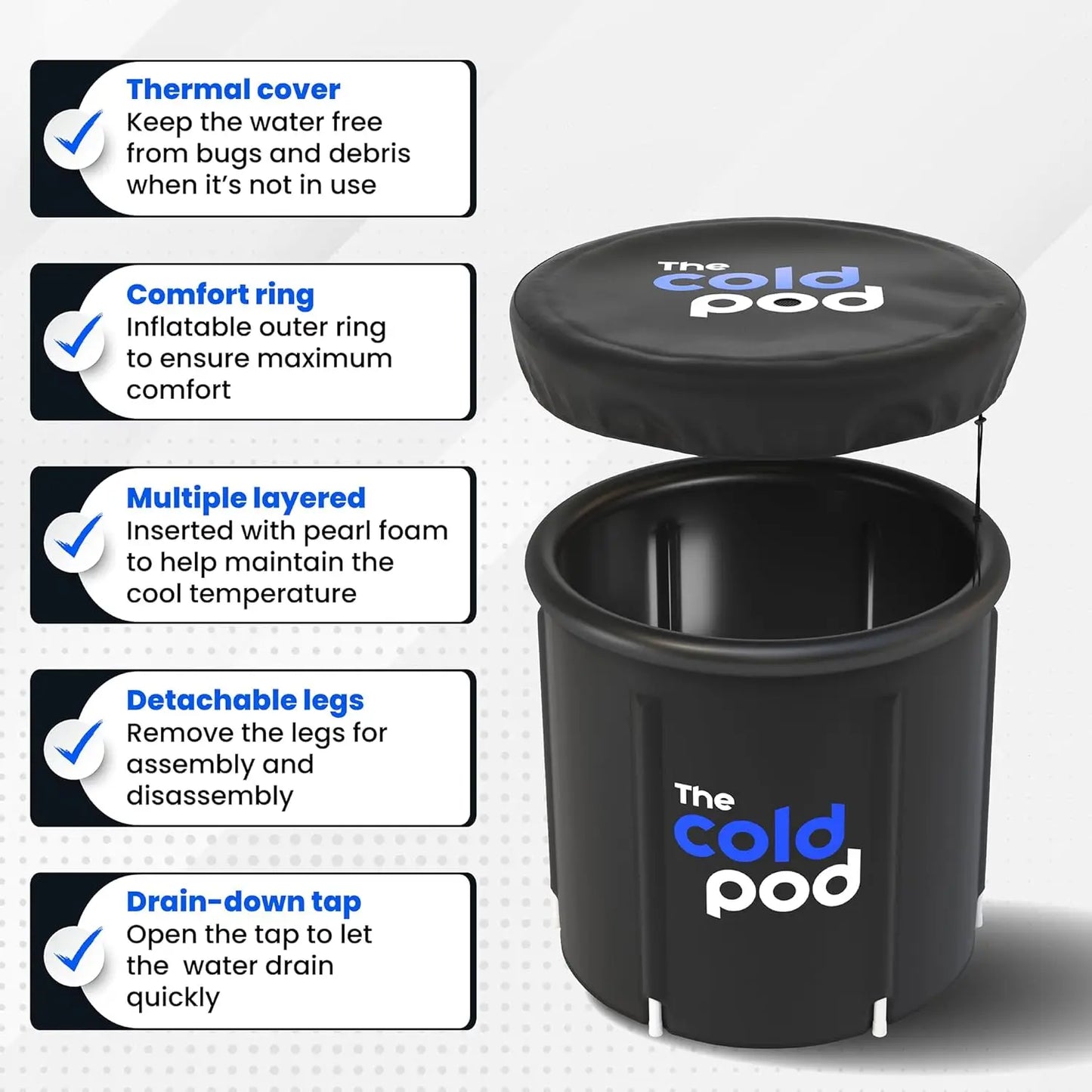 The Cold Pod Ice Bath Tub for Athletes XL: Cold Plunge Tub Outdoor with Cover,116 Gallons Portable Ice Bath Cold Water Therapy P SlimmingHut