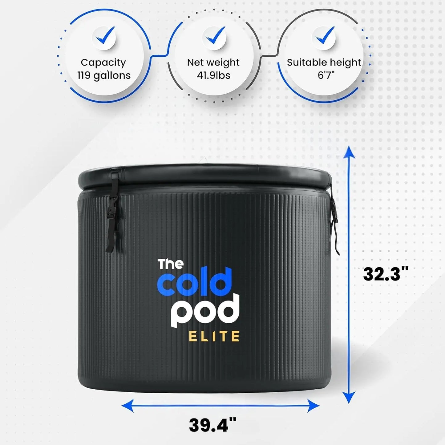 The Cold Pod Ice Bath Tub for Athletes XL: Cold Plunge Tub Outdoor with Cover,116 Gallons Portable Ice Bath Cold Water Therapy P SlimmingHut