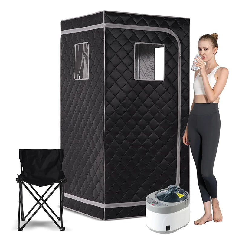 Full Body Home Steam Sauna Set 4L Large Steam Pot One Person Sauna Spa with Time Temperature Remote Control Detox Therapy SlimmingHut