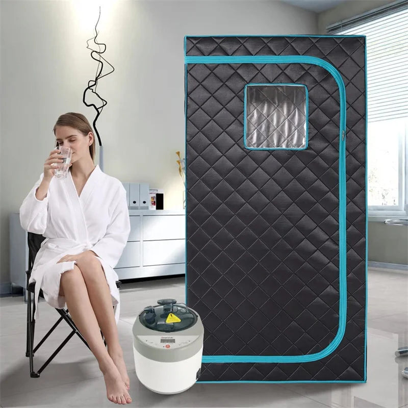 Full Body Home Steam Sauna Set 4L Large Steam Pot One Person Sauna Spa with Time Temperature Remote Control Detox Therapy SlimmingHut