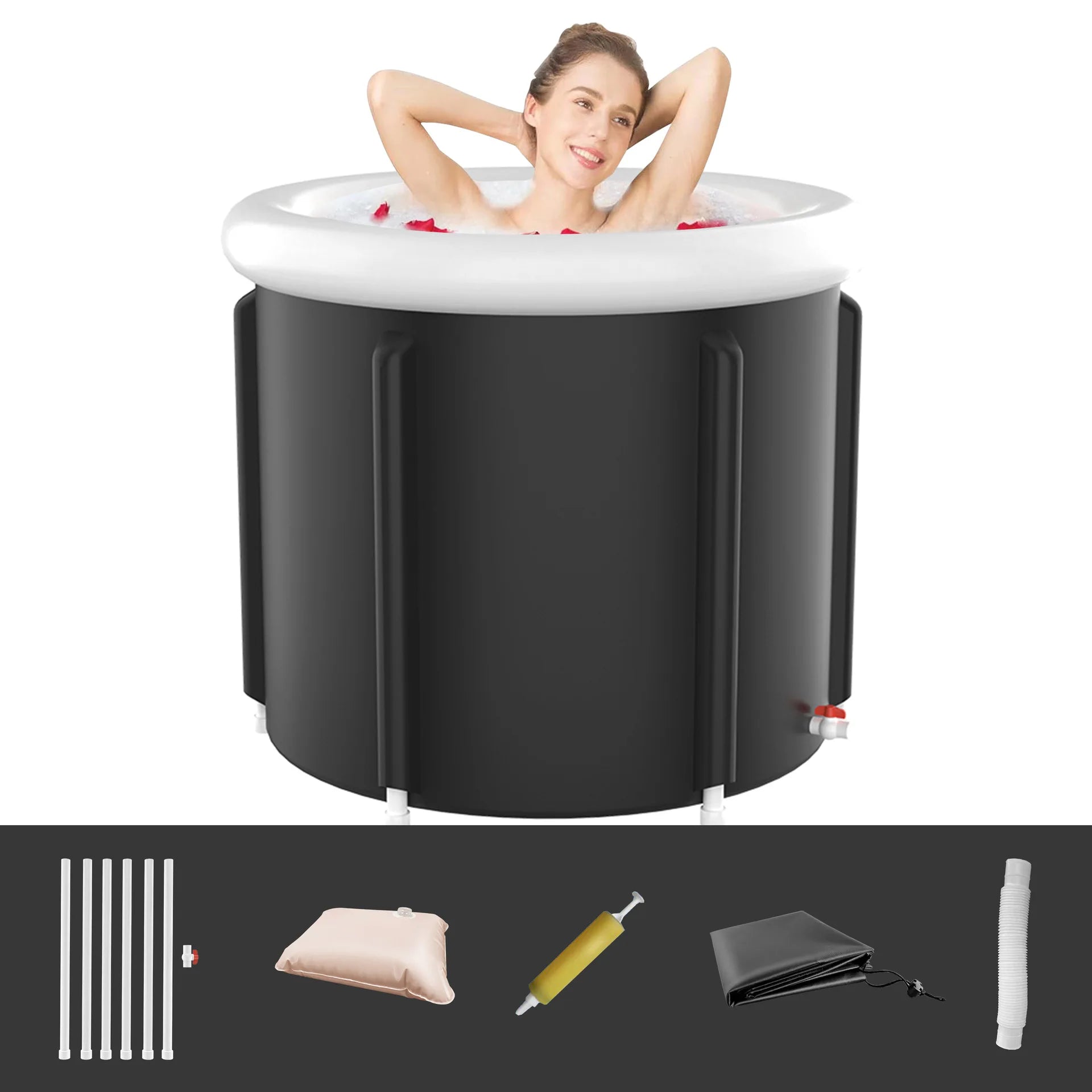 Bathtub Ice Bath Tub Ice Bath Tub For Recovery Portable Cold Water Therapy Tub Ice Bath For Adults Folding Ice Spa Soaking bath SlimmingHut