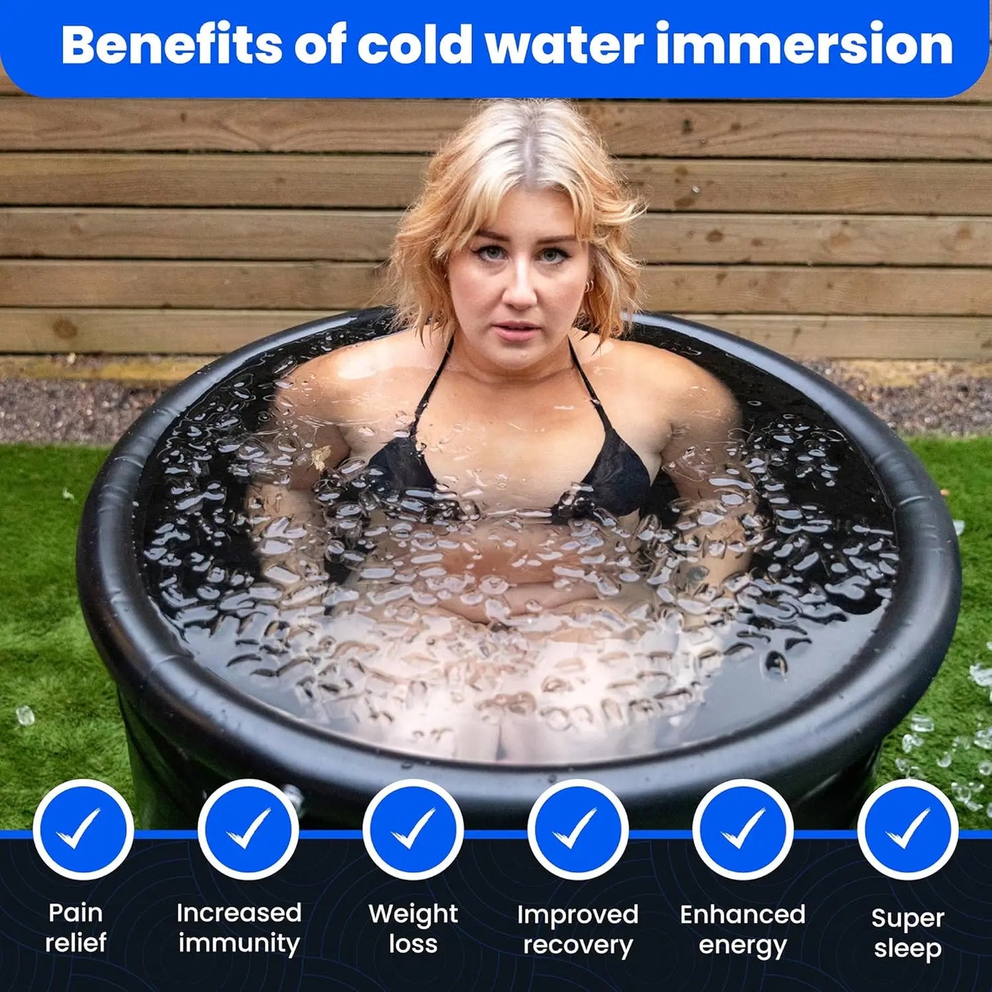 Portable Inflatable Ice Bath Tub for Athletes,Multiple Layered Cold Plunge Tub with Cover,Ice Plunge Tub for Cold Water Therapy SlimmingHut