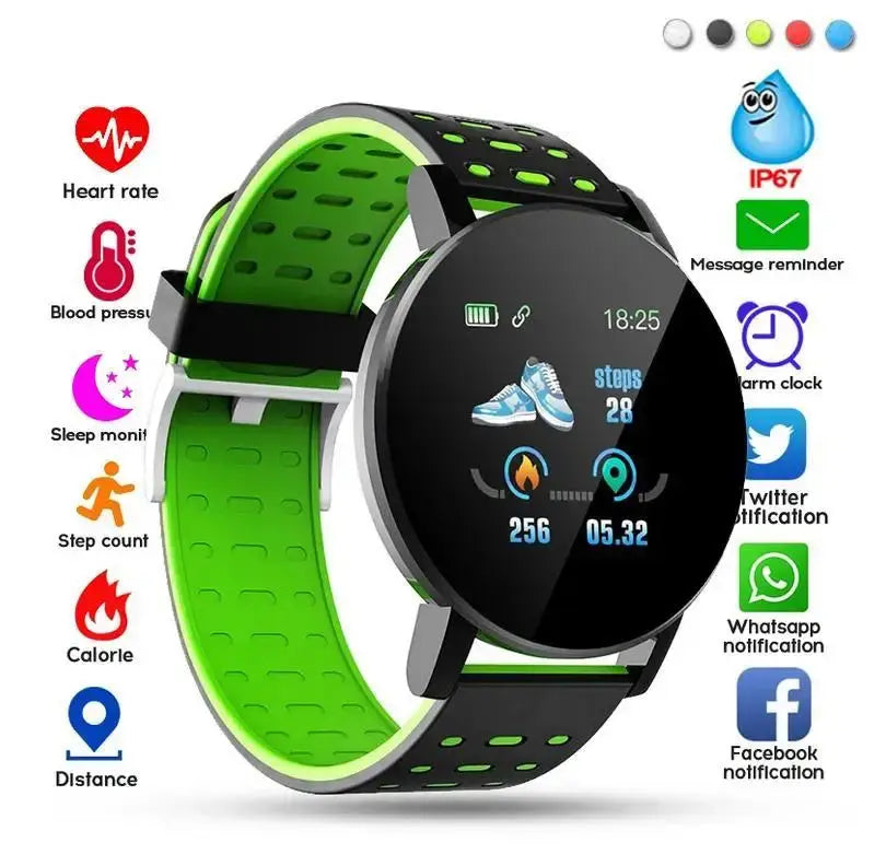 Smart Bracelet Blood Pressure Waterproof Sport Round Smartwatch Smart Clock Fitness Tracker for Android Ios Smart Watch - SlimmingHut