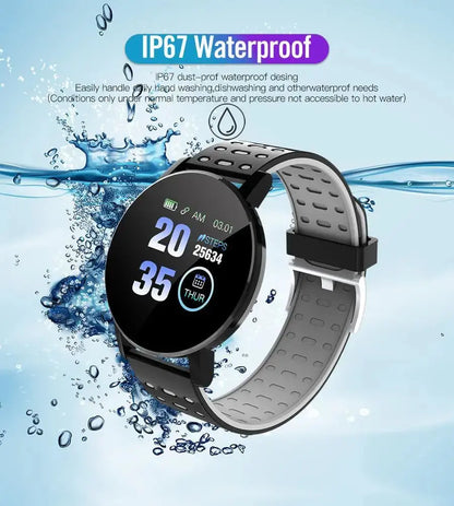 Smart Bracelet Blood Pressure Waterproof Sport Round Smartwatch Smart Clock Fitness Tracker for Android Ios Smart Watch - SlimmingHut