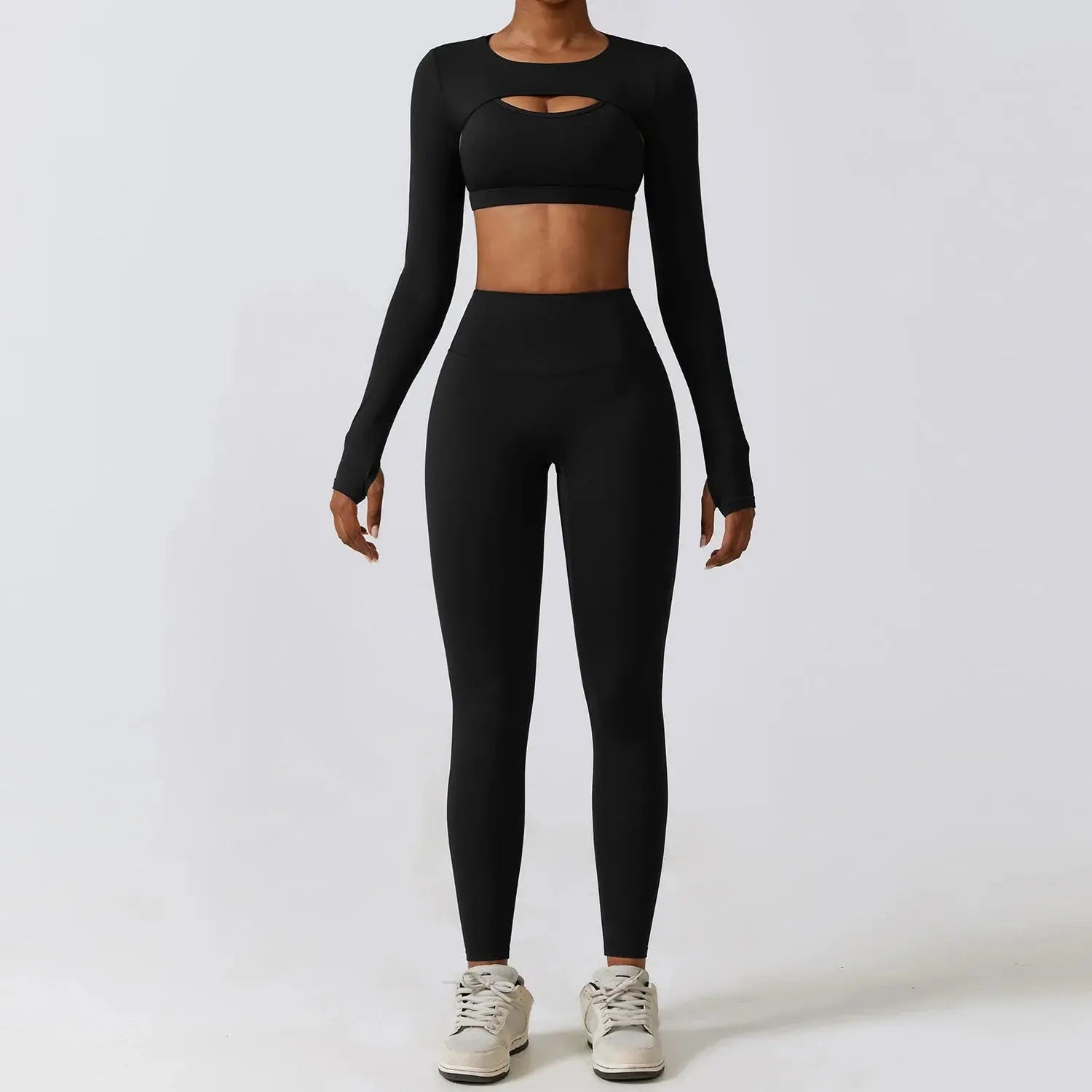 Sportswear Yoga Set Women's Workout Clothes Athletic Wear Sports Gym Legging Seamless Fitness Bra Crop Top Long Sleeve Yoga Suit - SlimmingHut