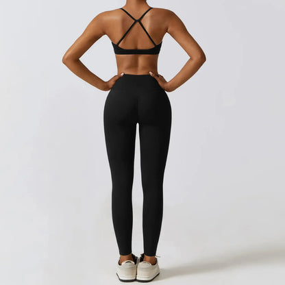 Sportswear Yoga Set Women's Workout Clothes Athletic Wear Sports Gym Legging Seamless Fitness Bra Crop Top Long Sleeve Yoga Suit - SlimmingHut