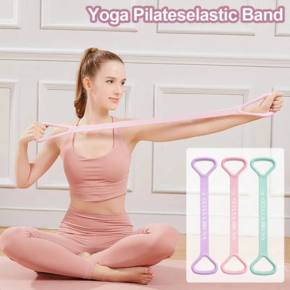 TRE 8 Stretcher Yoga Pilateselastic Band Open Shoulder Beauty Back Fitness Plastic Tension Rope Portable Home Fitness Equipment - SlimmingHut