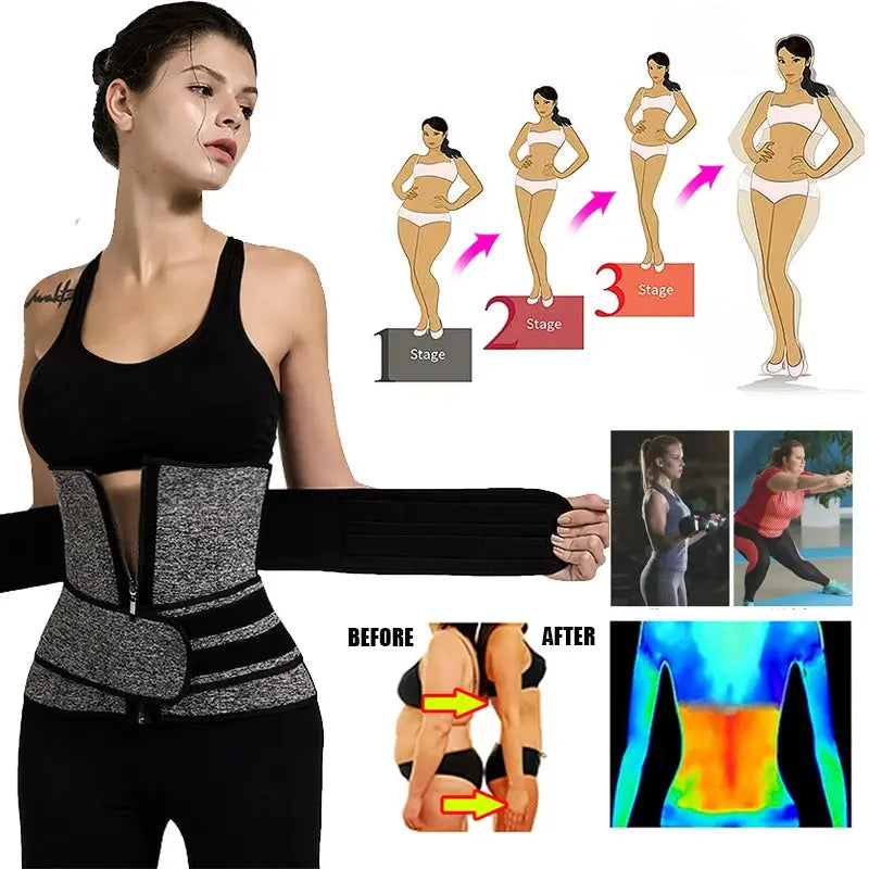 Women Waist Trainer Neoprene Body Shaper Belt Slimming Sheath Belly Reducing Shaper Tummy Sweat Shapewear Workout Shaper Corset SlimmingHut